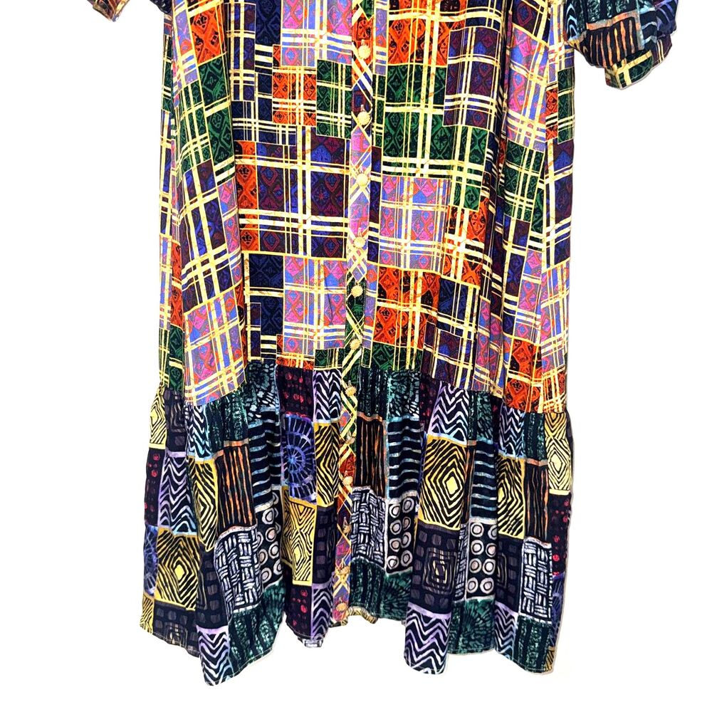 Sassy Jones Geo Print Colorful Maxi Shirt Dress - XL - Picture 4 of 10
